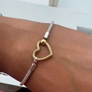 Genuine Pandora Moments Heart Closure Snake Chain Bracelet